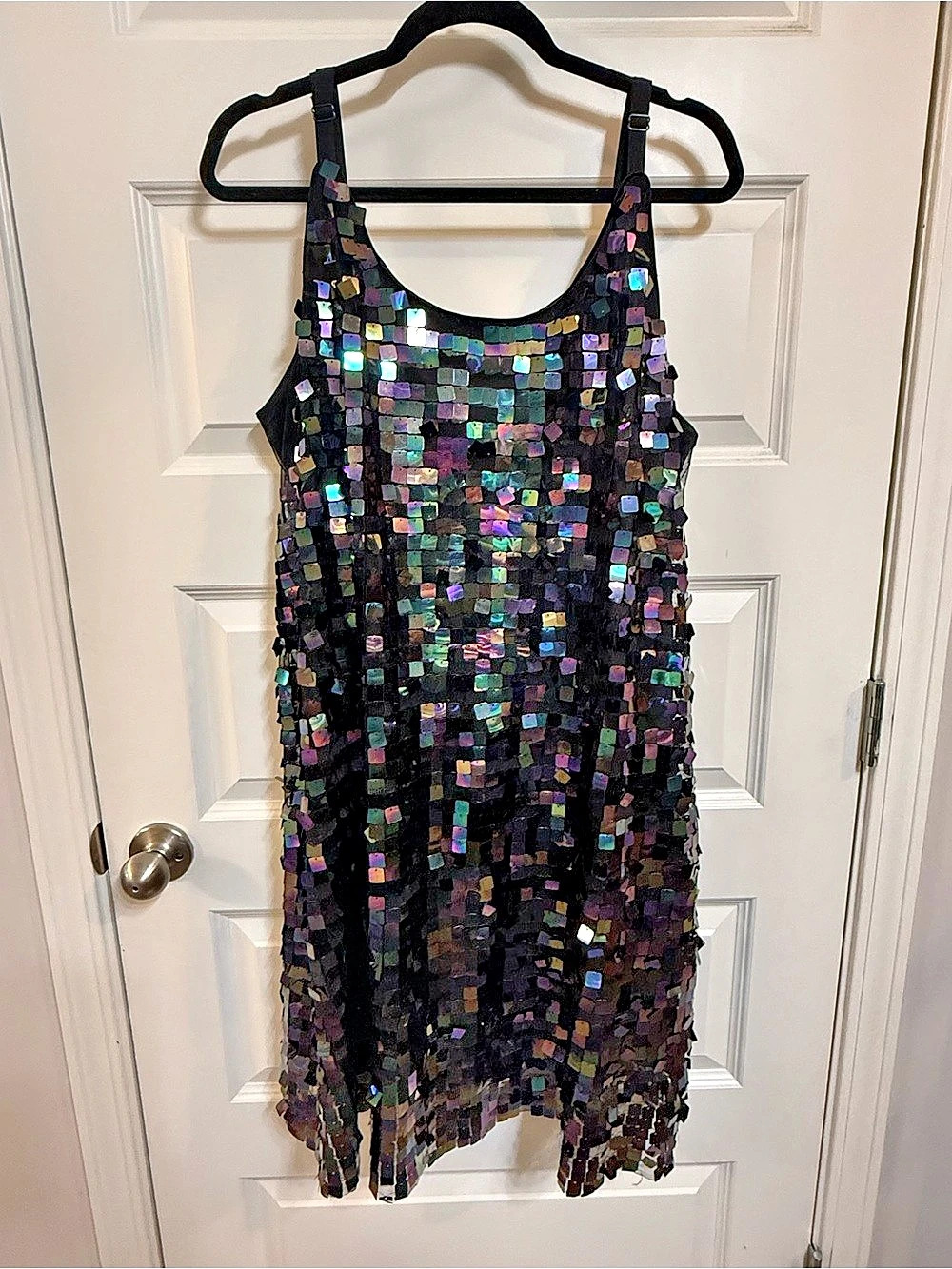 Torrid Sequin Mini Dress in Black & Purple Size 1X Like New